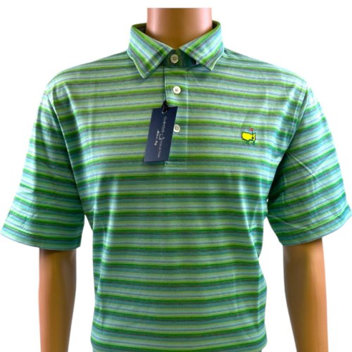 Masters Clubhouse Collection Cotton Jacquard Knit Multicolor Striped Polo 