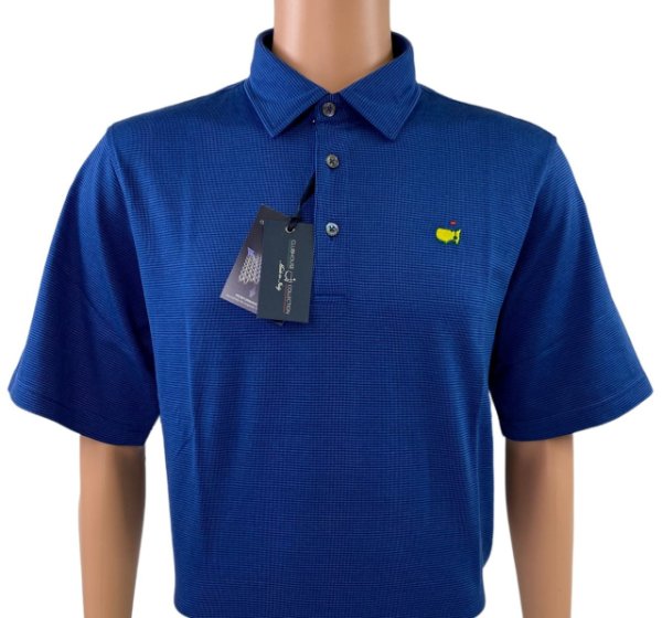 Masters Clubhouse Collection Dark Blue and Light Blue Cotton Blend Knit Polo 