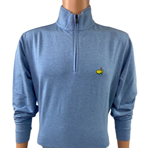 Masters Clubhouse Collection Light Blue Heather Cotton Blend 1/4 Zip Pullover 