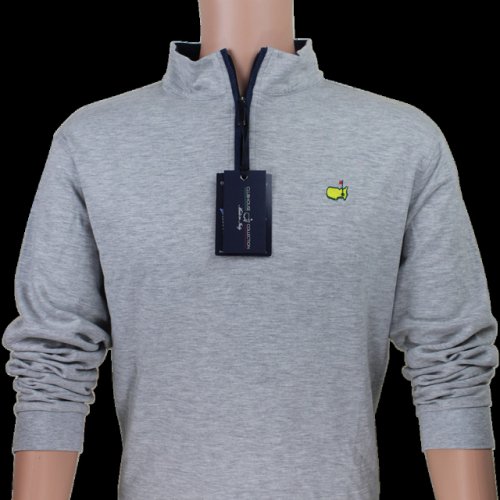 Masters Clubhouse Collection Light Grey Cotton Blend 1/4 Zip Pullover 