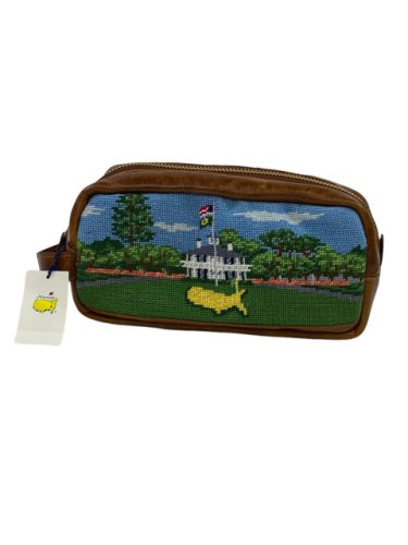 Masters Clubhouse Smathers & Branson Needlepoint and Leather Dopp Travel Kit 