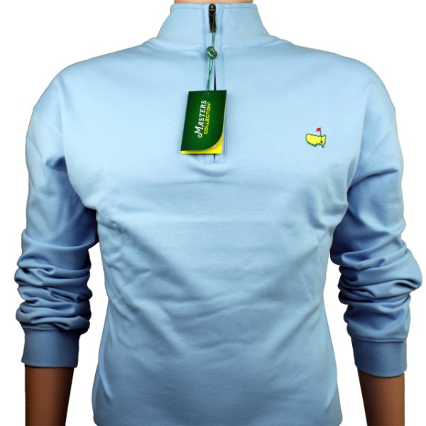 Masters Collection Light Blue Pima Cotton 1/4 Zip Pullover 