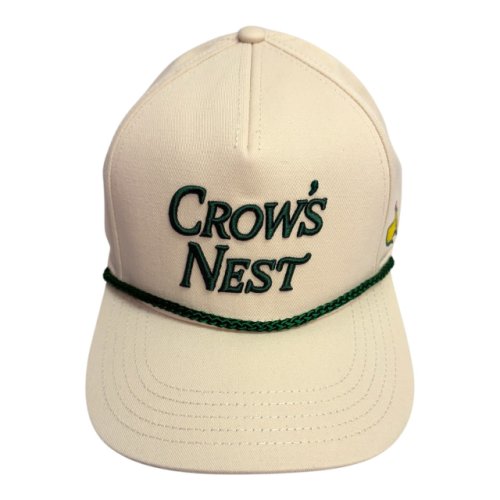 Masters Cream Rope Hat with Crow's Nest in Raised Green Lettering 