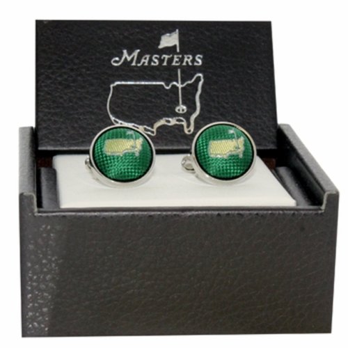 Masters Cuff Links - Green Silk Logo 
