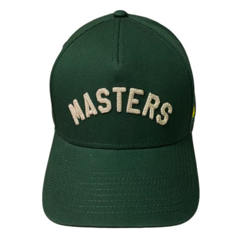 Masters Dark Green Cotton Snapback Hat with Chain Stitch Raised Embroidery 
