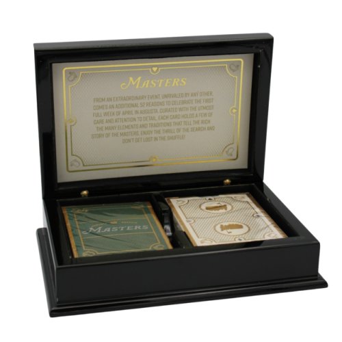 Masters Deluxe Playing Cards with Dark Green Laquered Box 