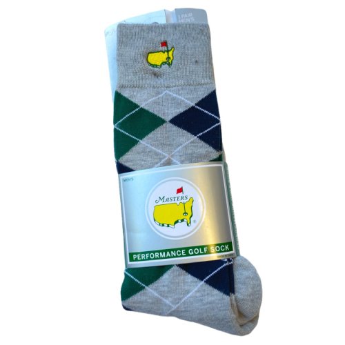Masters FootJoy Grey Performance Golf Socks with Hunter, Navy and White Argyle Pattern 