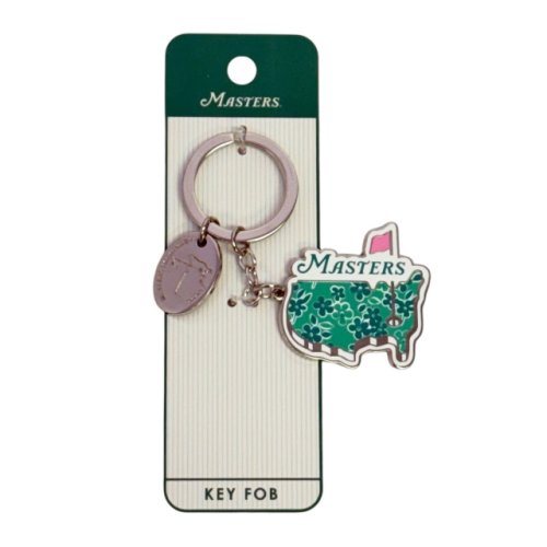 Masters Green Floral Flag Metal Key Fob 