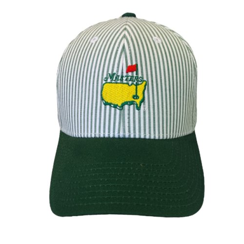 Masters Green Stripe Seersucker Caddy Hat 