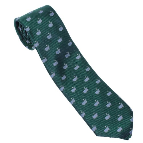 Masters Green Tie with Blue Map Logos 