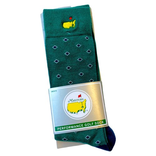 Masters Green with Navy Diamond Performance Golf Socks 