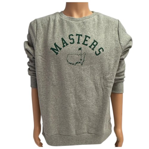 Masters Grey Cotton Blend Crewneck Sweatshirt with Dark Green Printed Logo 