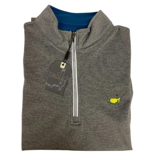 Masters Heather Grey & Teal Performance Tech 1/4 Zip Pullover 