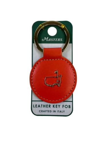 Masters Italian Leather Coral Round Key Fob