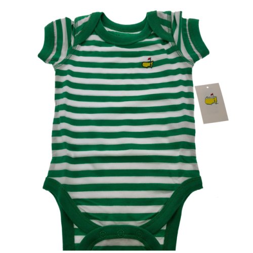 Masters Kids Infant Green and White Striped Onesie 