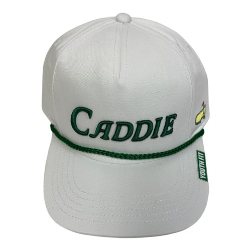Masters Kids Youth Fit White CADDIE Embroidered Rope Hat 