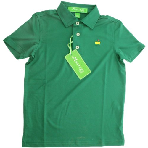 Masters Kids Youth Performance Tech Green Polo Golf Shirt 