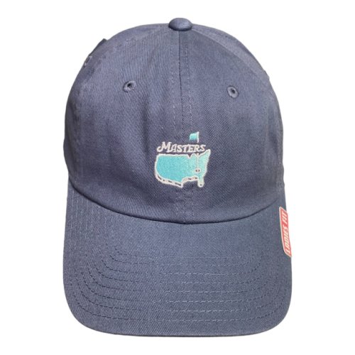 Masters Ladies Fit Faded Navy Blue Cotton Slouch Hat with Light Blue Masters Logo 