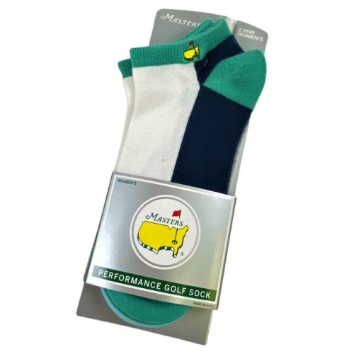 Masters Ladies Green/Navy and Lt Blue/Grey Performance Ankle Golf Socks - 2 Pair (pre-order) 