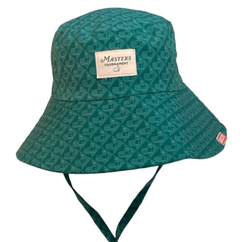 Masters Ladies Green Tonal Logo Pattern Floppy Sun Hat 
