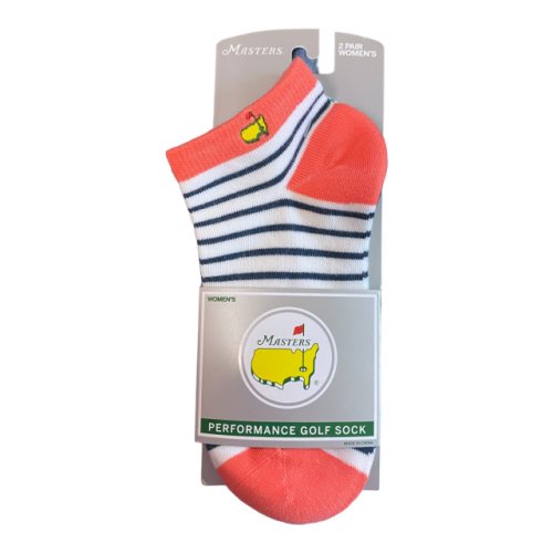 Masters Ladies Pink & Navy Performance Golf Sock with Stripes - 2 Pair () 