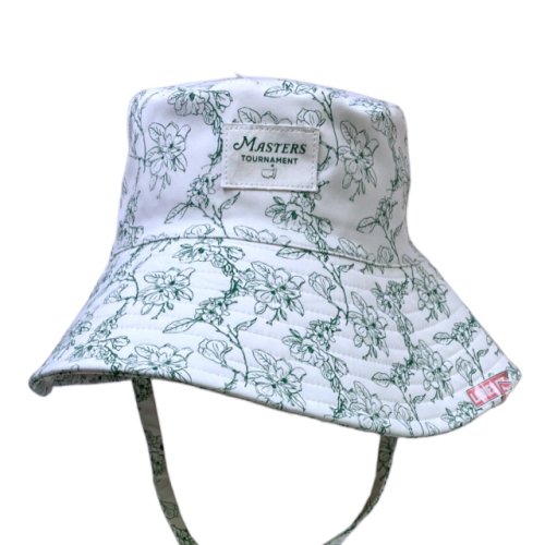 Masters Ladies White and Green Floral Pattern Bucket Sun Hat 