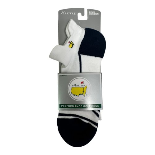 Masters Ladies White and Navy Low-Cut Ankle Performance Golf Socks 