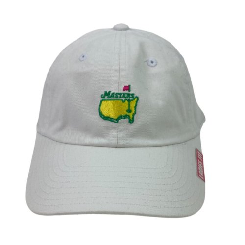 Masters Ladies White Caddy Hat with Pink Flag 