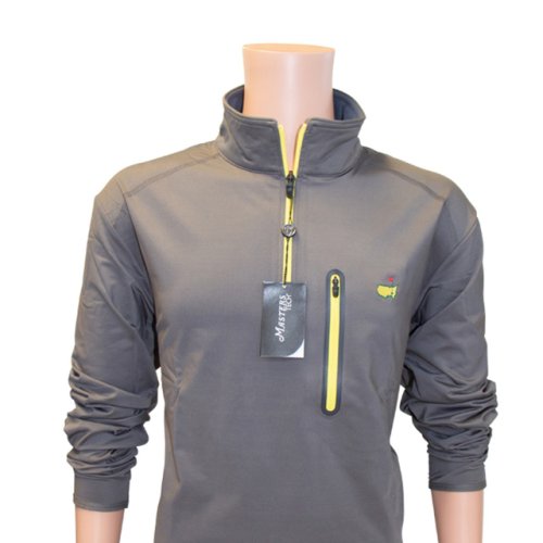 Masters Long Sleeve Performance Tech Graphite 1/4 Zip with Yellow Zipper 