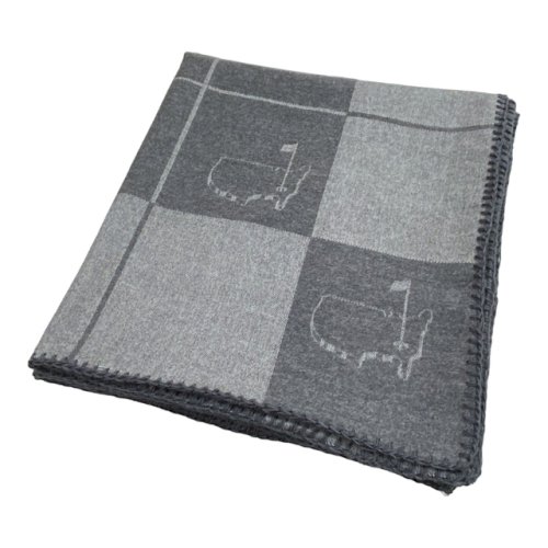 Masters Made in Italy Grey Cashmere Blend Logo Throw Blanket