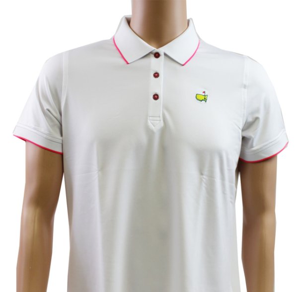 Masters Magnolia Lane Ladies Performance Tech White Polo with Hot Pink Trim 