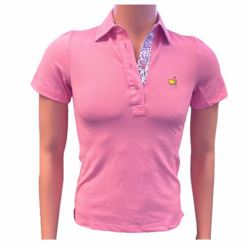 Masters Magnolia Lane Ladies Pima Cotton Blend Pink Polo with Patterned Detail 