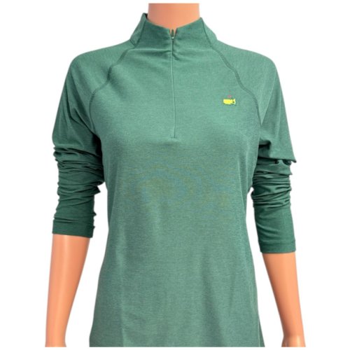 Masters Magnolia Lane Performance Tech Heathered Green 1/4 Zip Pullover 