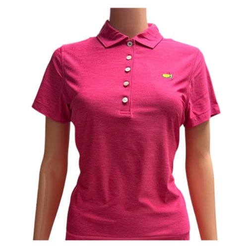 Masters Magnolia Lane Tech Hot Pink Melange Performance Polo Golf Shirt 