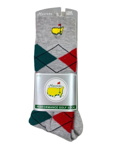 Masters Men's Grey with Red and Green Argyle Socks 