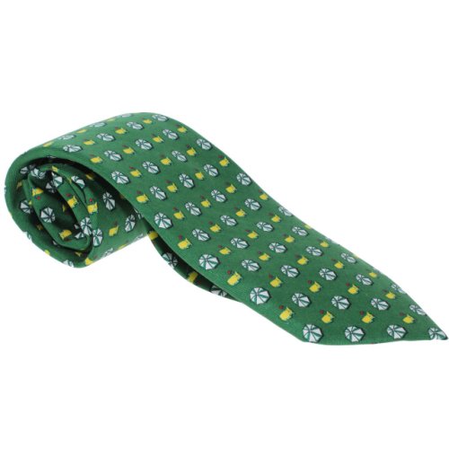 Masters Mens Neck Tie - Green Logo & Umbrella 