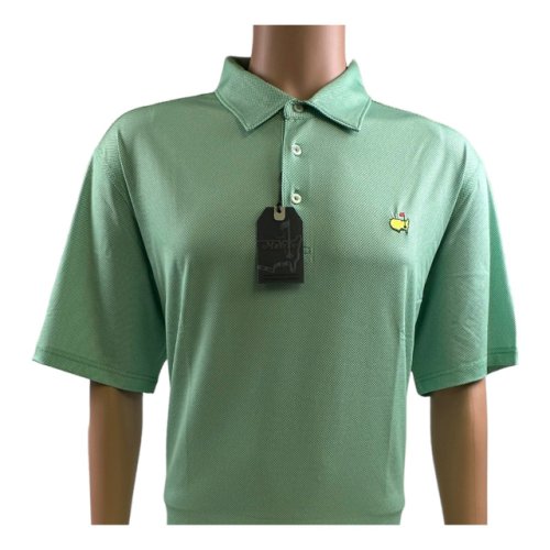 Masters Mint Green and White Check Performance Tech Polo 