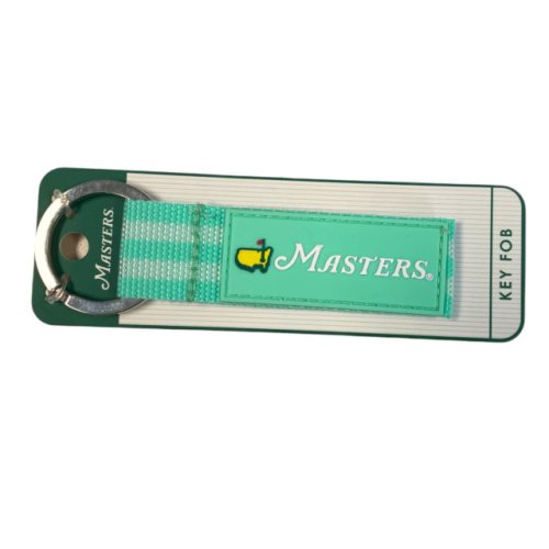 Masters Mint Green Nylon Webbed Keychain Key Fob with Stripes 