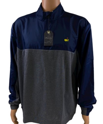 Masters Navy and Grey Wind Performance Tech 1/4 Zip Pullover 