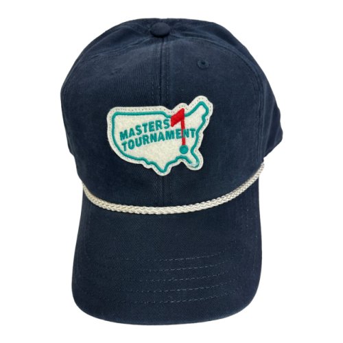 Masters Navy Blue Retro Map Patch Vintage Washed Cotton Rope Hat 