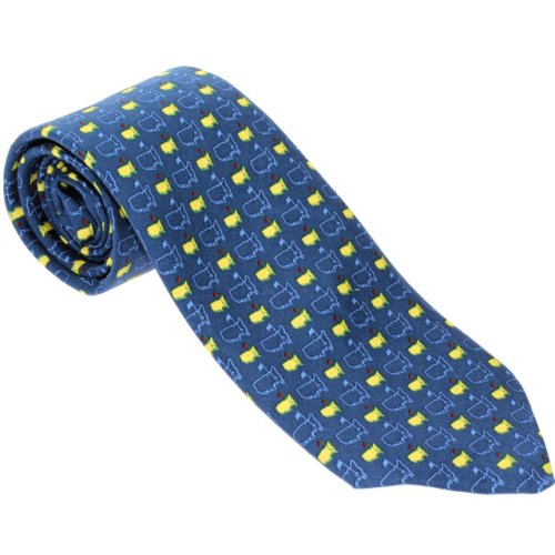 Masters Navy Blue Tie With Yellow Logos 