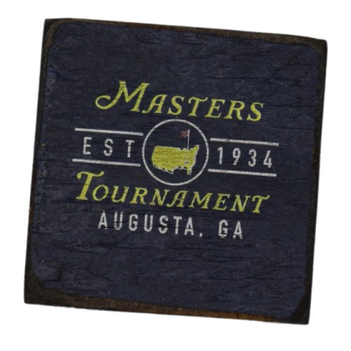 Masters Navy Wooden Square Magnet 