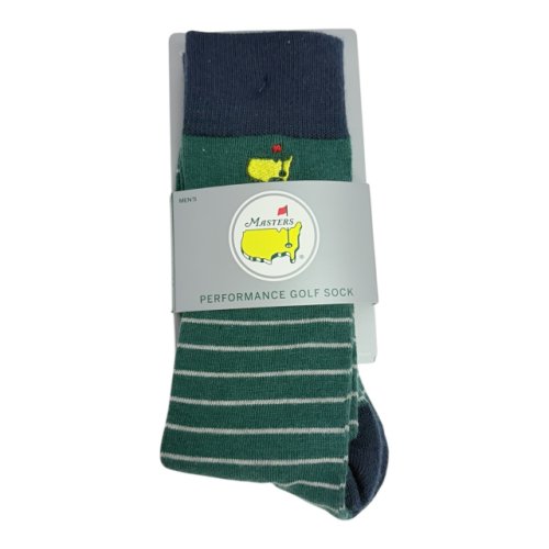 Masters Performance Green Socks with Wide Grey Stripes 