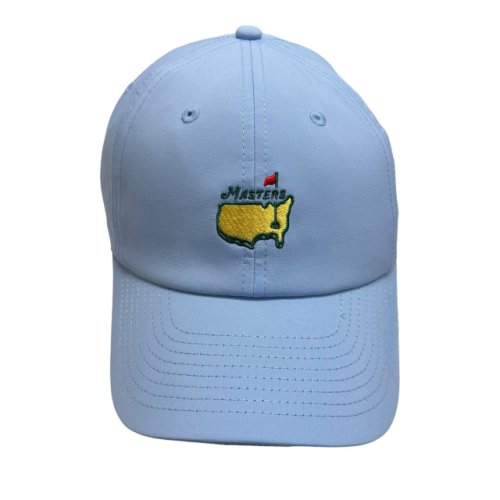 Masters Performance Light Blue Hat with Green PVC Wordmark Applique 