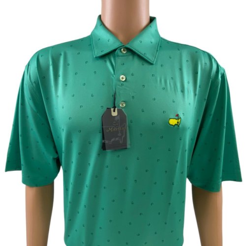 Masters Performance Tech Green Polo with Pine Flag Logo 