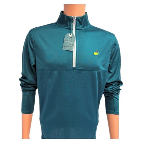 Masters Performance Tech Green Textured 1/4 Zip Pullover with Grey Zipper 