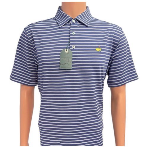 Masters Performance Tech Indigo on Purple Stripe Polo 