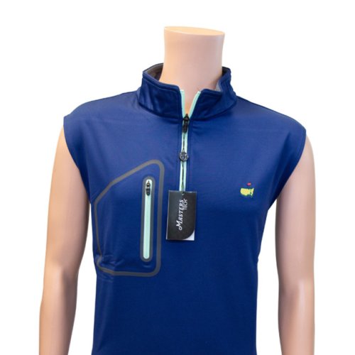 Masters Performance Tech Vest Cobalt 1/4 Zip with Mint Zipper 