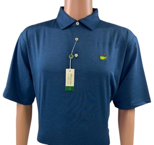 Masters Peter Millar Chambray Blue Performance Tech Polo 