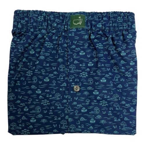 Masters Peter Millar Navy Boxers with Aqua Icons 